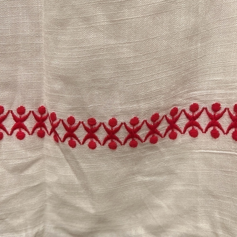Miami White Dress With Dark Pink Embroidery mini Womens Size XS Sleev… - Picture 4 of 8